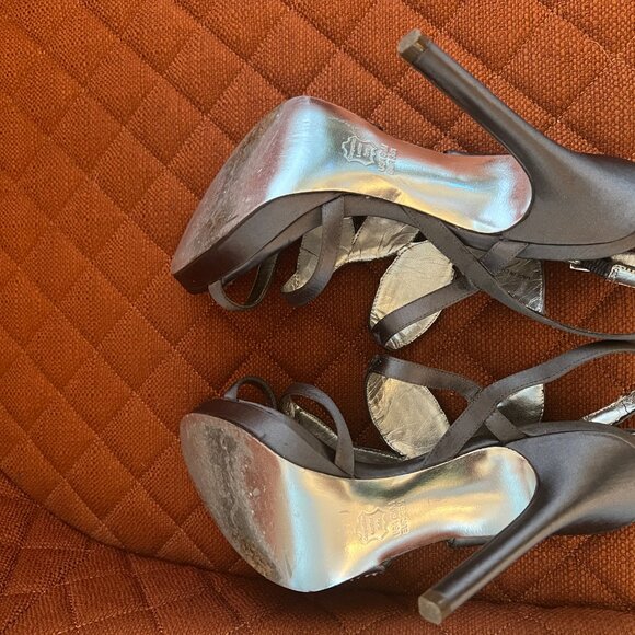 Stunning grey structured satin and crystals high heel Nina New York Size 6.5 - Picture 9 of 9